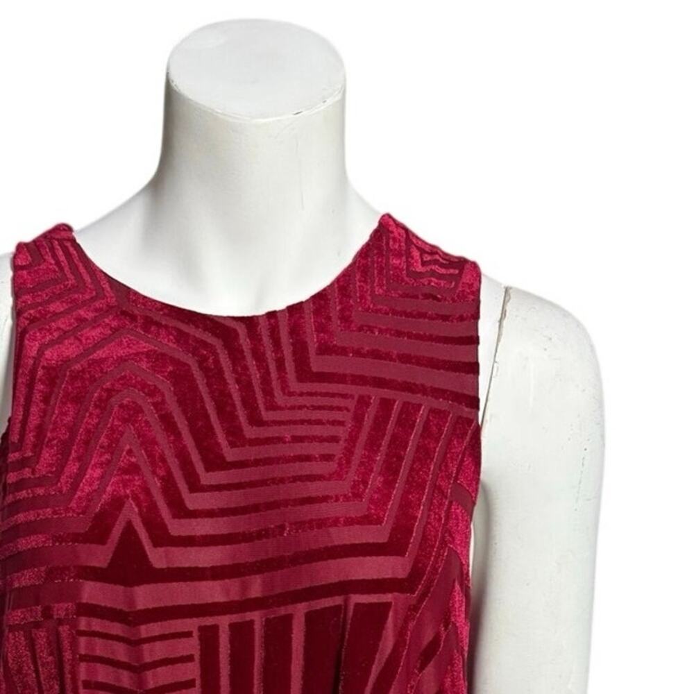 Sundays in Brooklyn Anthropologie Top Women's Small Burgundry Velvet Burnout